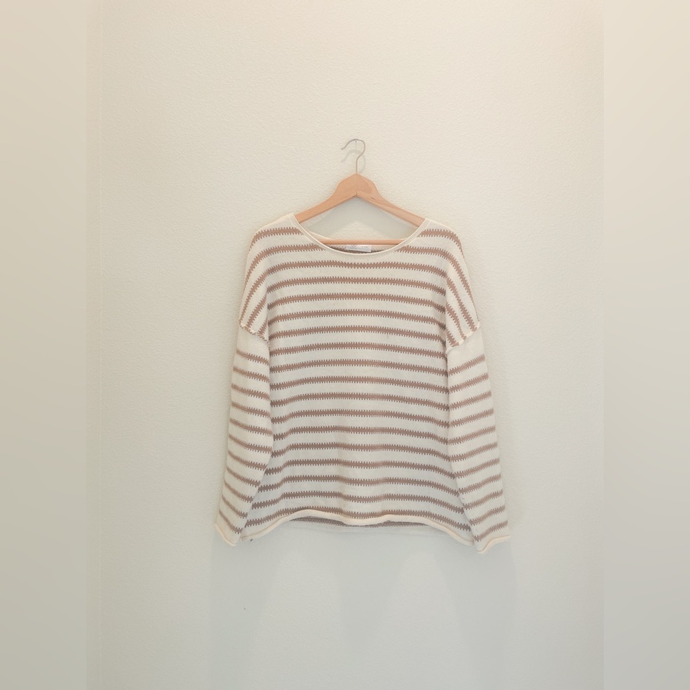 M Boutique Striped Drop Shoulder Knit